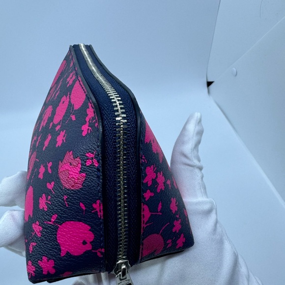 Coach Sienna Rose Print Midnight Pink Ruby Cosmetic Bag - Picture 10 of 15